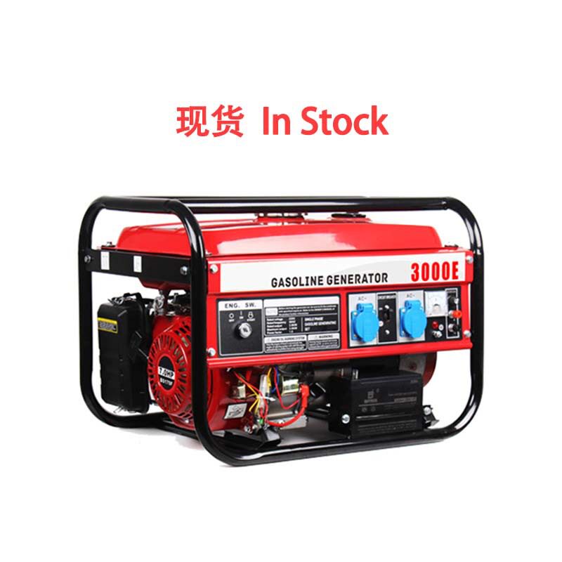 欧洲户外露营便携式单相三相3kw5kw电启动小型汽油发电机发电机组