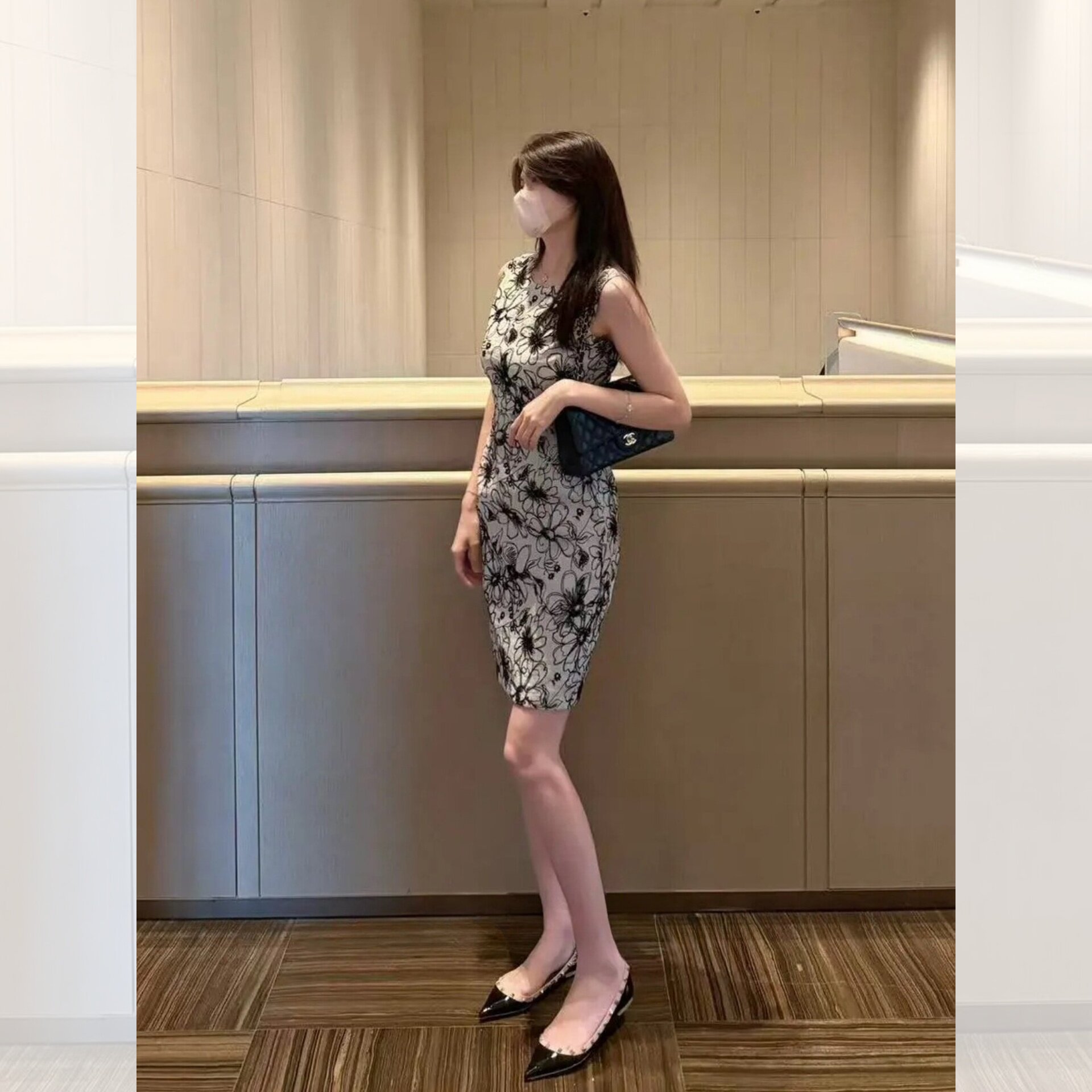 韩系复古法式气质连衣裙优雅修身剪裁舒适显瘦通勤约会高腰中长款