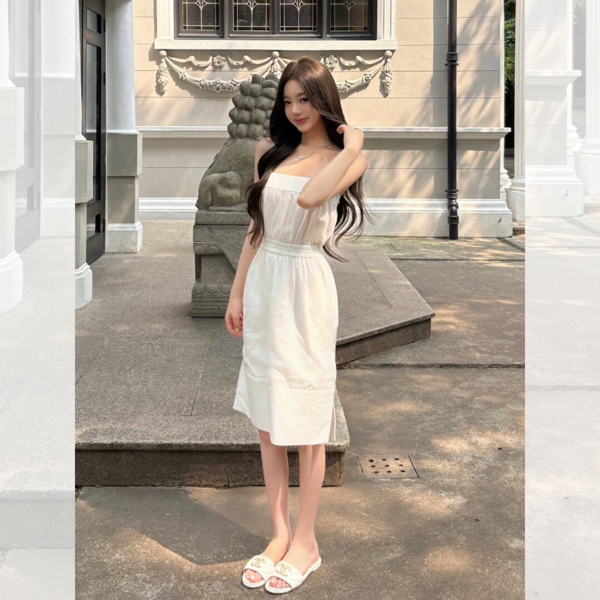 夏季甜美吊带露背显高连衣裙图片