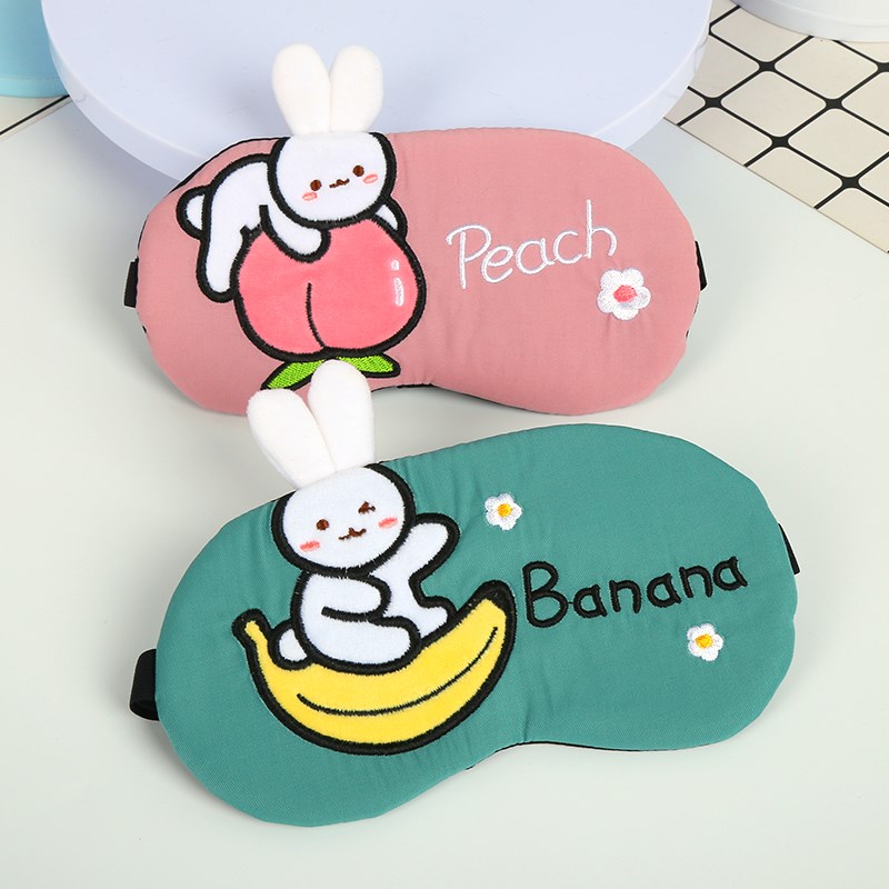 水果兔眼罩睡眠遮光学生教室睡觉办公室冰敷护眼助眠专用卡通可爱