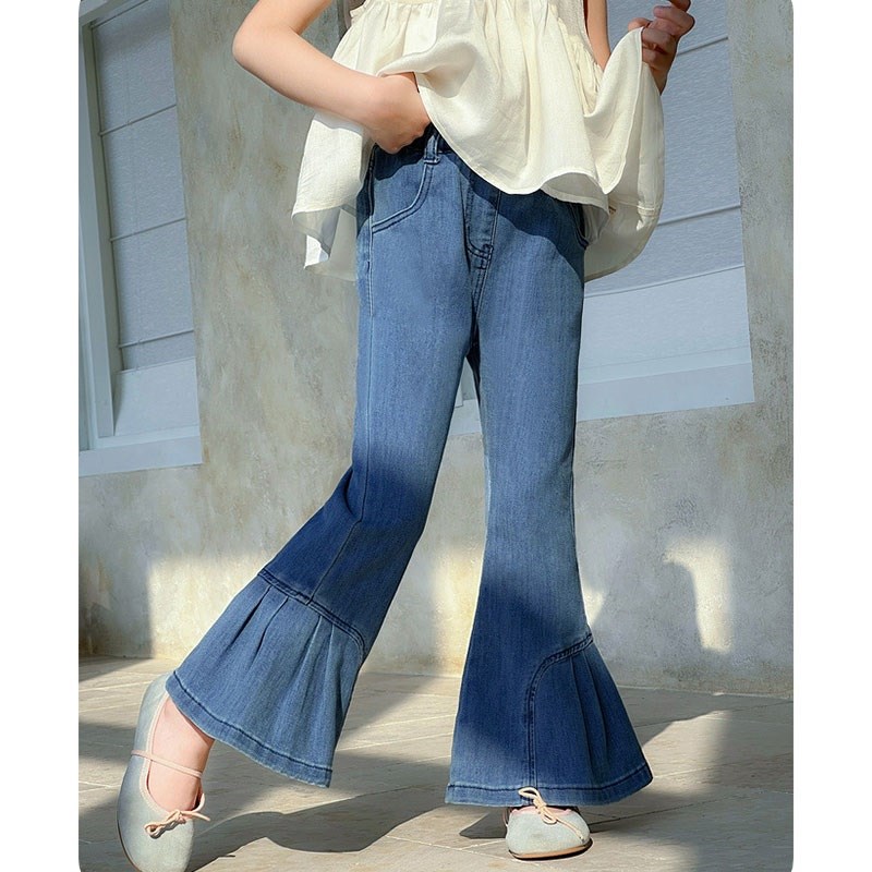 女童喇叭牛仔裤2025春夏单裤儿童裤子休闲长裤子女孩时髦洋气童装