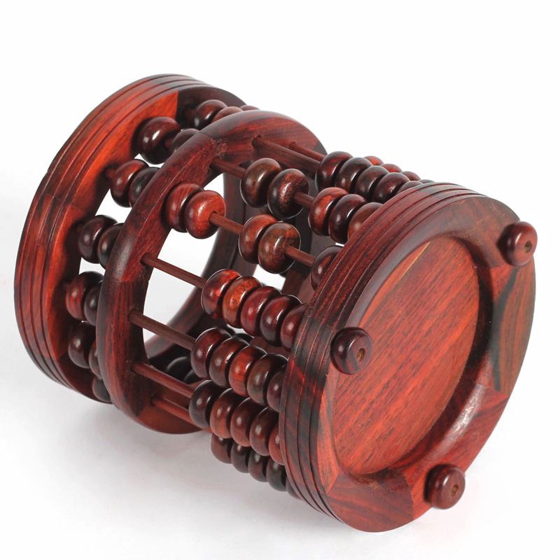 仿古中式工艺品摆件实木雕刻红酸枝木质办公红木算盘笔筒
