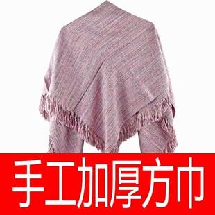 云南披肩围巾两用丽江摩梭手工加厚百搭方巾旅游空调披肩纯棉围巾