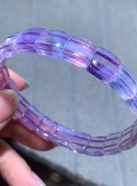 天然冰种紫玉晶手排紫水晶手链梦幻紫甜美饰品一物一图送礼物男女