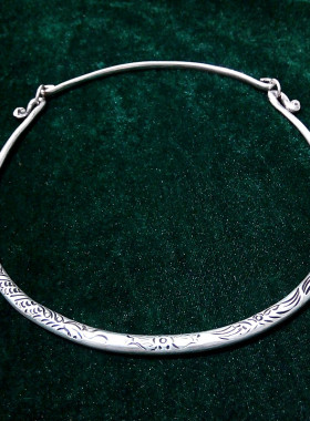 贵州民族风 苗族手工苗银项饰 个性龙凤锁骨项圈工艺品批