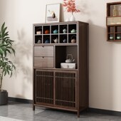 新中式 博古e架展示柜矮柜茶室边柜多宝阁置物架收纳柜实木茶叶角