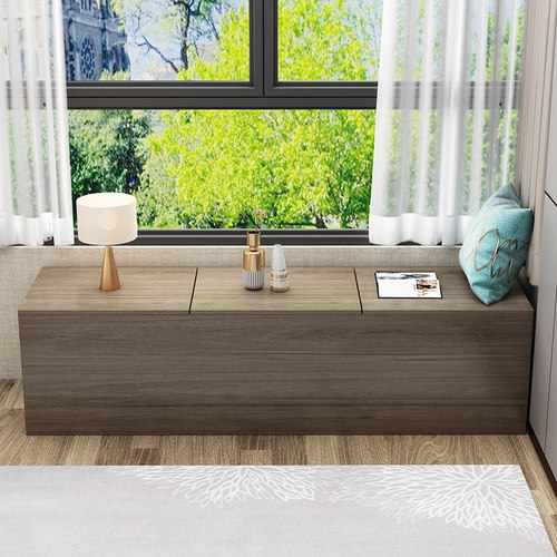 实木简约a阳台飘窗柜子储物柜可坐飘窗收纳窗台榻榻米矮柜地柜定