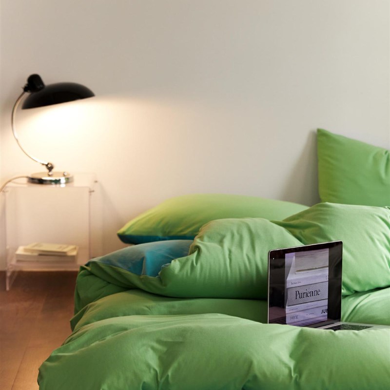 2023年春夏新款双色拼色针织棉亲肤四件套纯棉素色床单床笠款套件