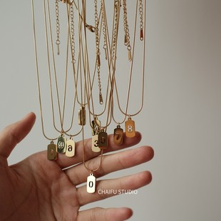 你 闭眼入 幸运数字我都有叠戴方牌不锈钢项链 X333 柴夫杂货铺