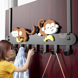 门后挂钩神器门上挂衣架免打孔卧室门背后挂架衣服浴室收纳置物架