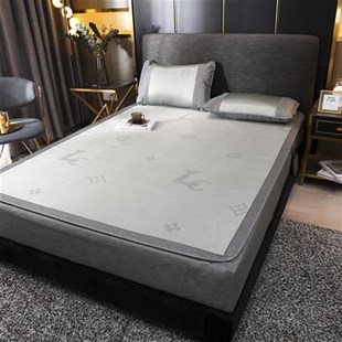新款 防滑三件套冰藤席可水洗1.P8x2x2.2米席子 夏天冰丝凉席床笠款