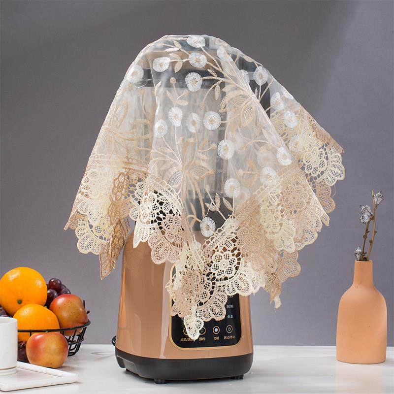 破壁机榨汁机罩咖啡机防尘罩蕾丝欧式方巾防尘布厨房电器罩布