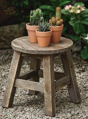 左岸麦田 奥瑞凡ALLFOND系列木制落地圆木凳花架花园庭院放花盆