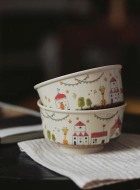 HOMI北欧小镇马戏团釉下彩陶瓷餐具套装家用吃饭碗汤面碗碟菜盘子
