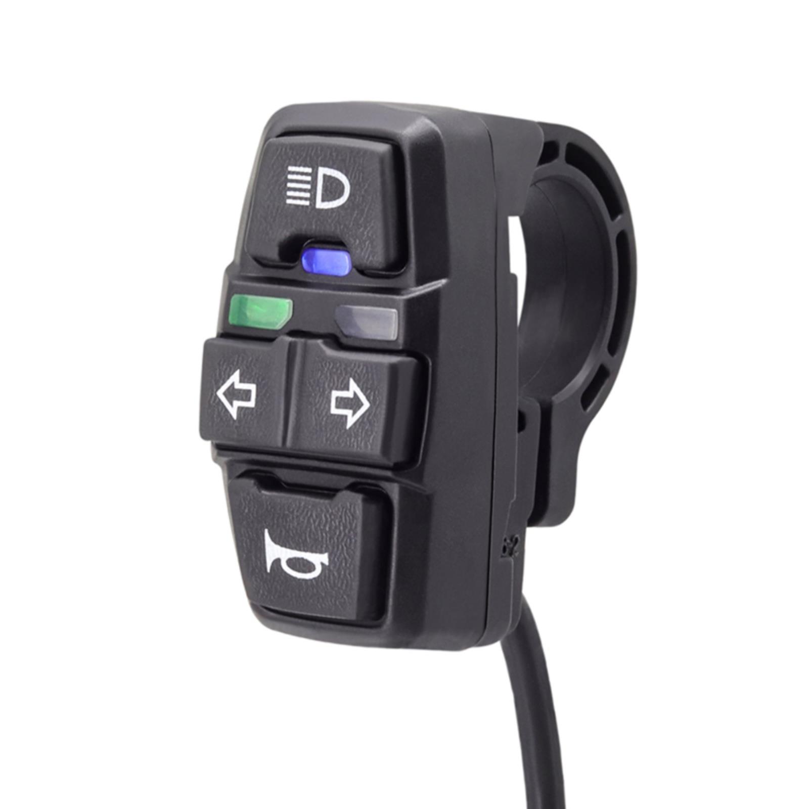 电动自行车转向灯开关 助力单车前灯喇叭按钮 通用滑板车摩托车