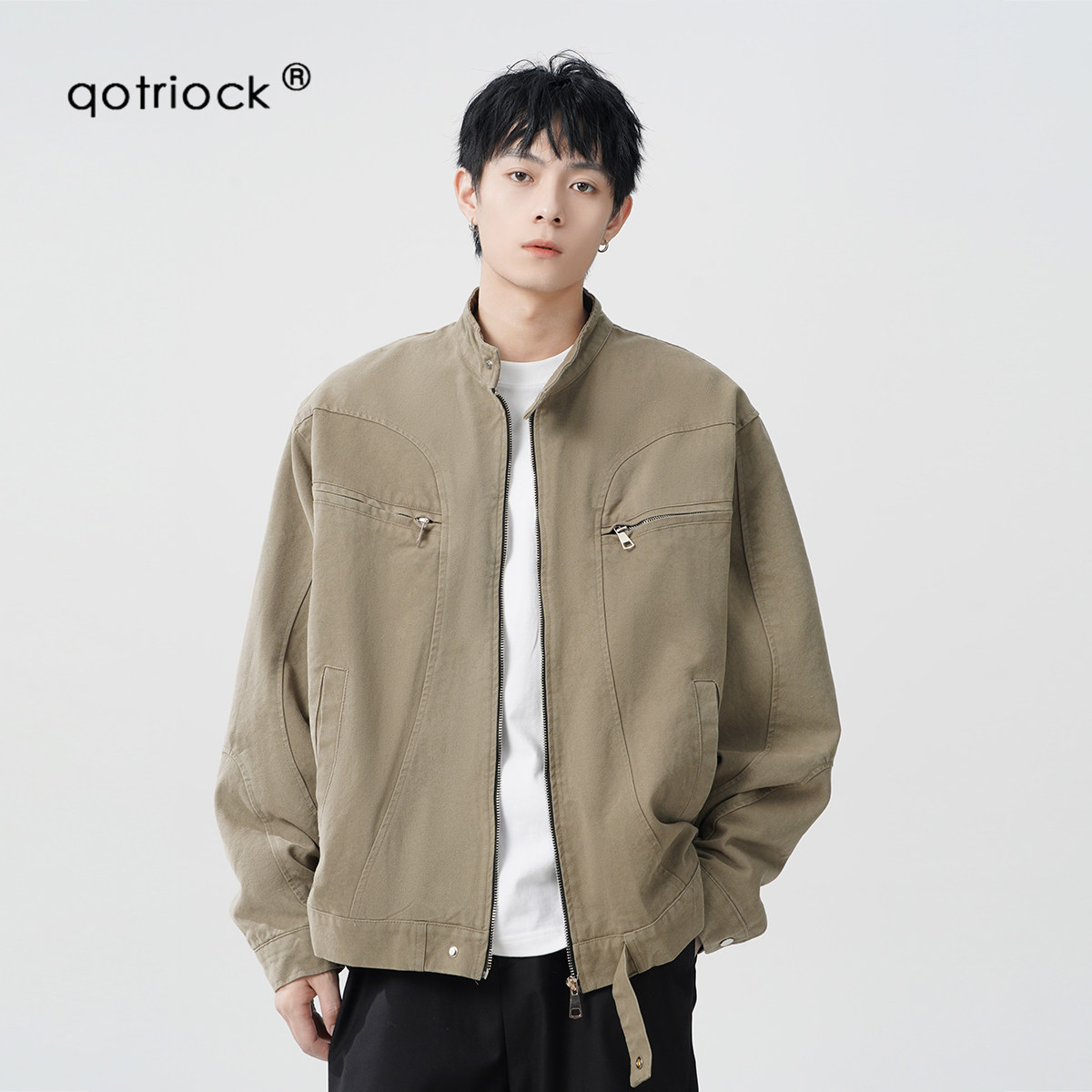 QOTRIOCK哈灵顿帆布短款夹克男女图片