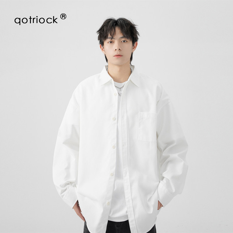 QOTRIOCK美式350g重磅纯棉长袖衬图片