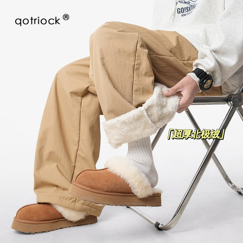 QOTRIOCK超厚北极绒休闲裤男女冬