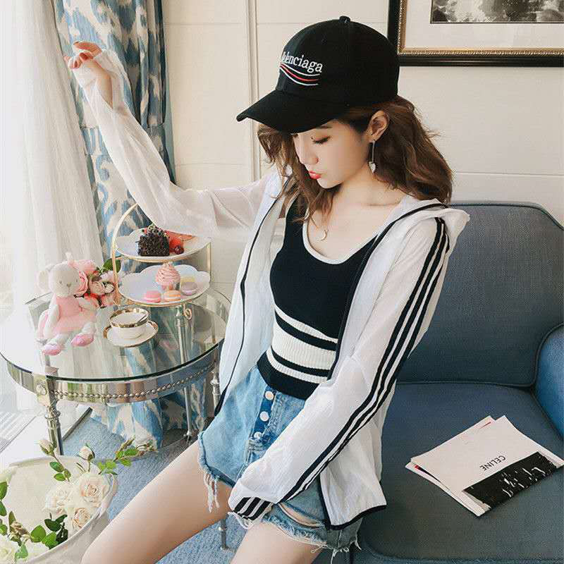 防晒衣女短款2022夏季新款学生韩版宽松户外防晒服防紫外线薄外套