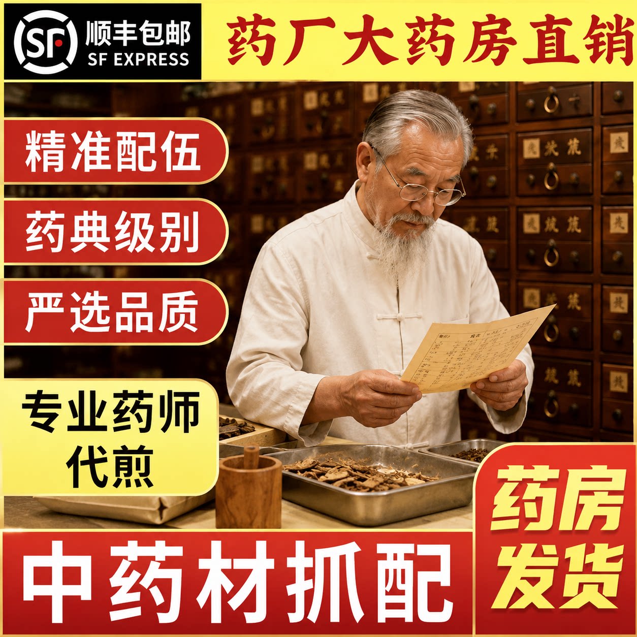 地郎中按方抓药代煎打粉药房直发