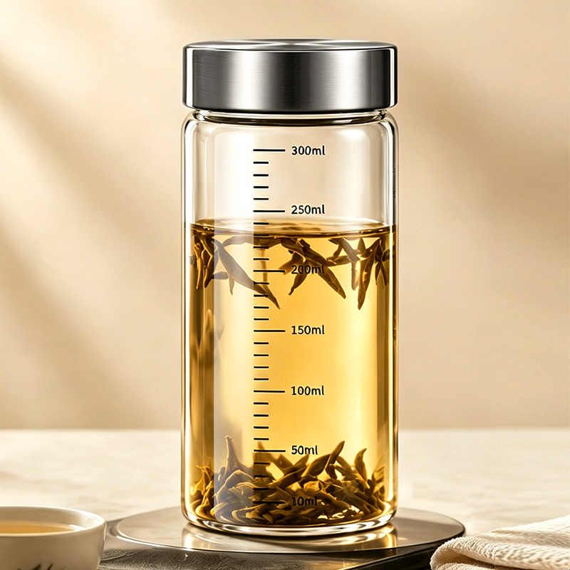 冷萃咖啡杯家用大容量冰箱凉水杯冷水壶便携玻璃杯带刻度冷泡茶杯