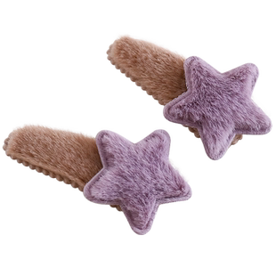 儿童毛绒星星发夹女童秋冬新款BB夹刘海夹边夹小女孩发卡洋气头饰