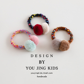 儿童毛球发圈秋冬毛线头绳小女孩马尾发绳女童高弹力可爱皮筋头饰