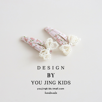 韩国可爱蝴蝶结儿童发夹女童碎花珍珠甜美刘海夹女孩BB夹发卡头饰