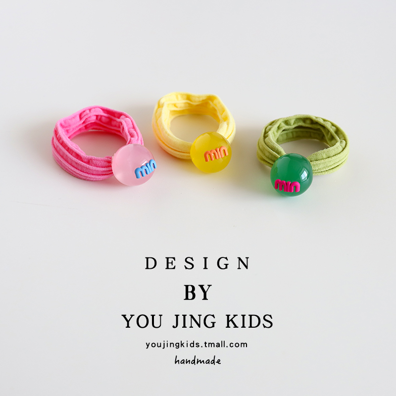 儿童字母糖果色发圈可爱高弹力不伤发发绳小女孩马尾头绳皮筋头饰