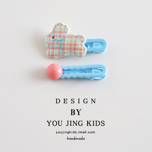 可爱儿童卡通兔子发夹女童刘海夹发卡宝宝侧边夹糖豆甜美女孩头饰