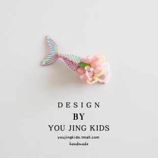 韩系超仙美人鱼尾儿童发夹花朵女童发卡刘海夹甜美公主女孩侧边夹
