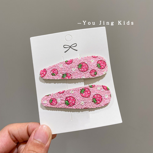 儿童水果亮片发夹简约水滴女童BB夹碎发刘海夹女孩后脑勺发卡头饰