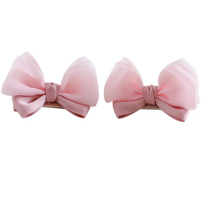 儿童纱立体蝴蝶结发夹女童可爱兔耳朵顶夹发卡小女孩对夹公主头饰