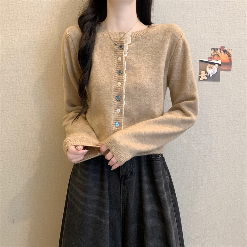 高品质短款针织开衫女秋