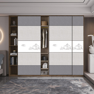 衣柜门移门定制衣柜推拉门浙江定做实木滑移门现代简约衣橱壁柜门
