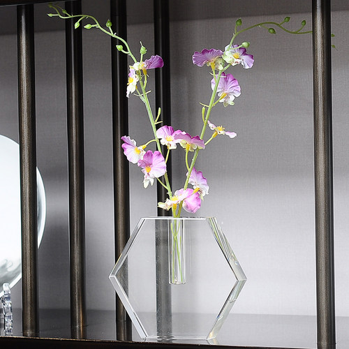 欧式水晶玻璃小花瓶 办公桌餐桌装饰小花瓶摆件 迷你小清新花瓶