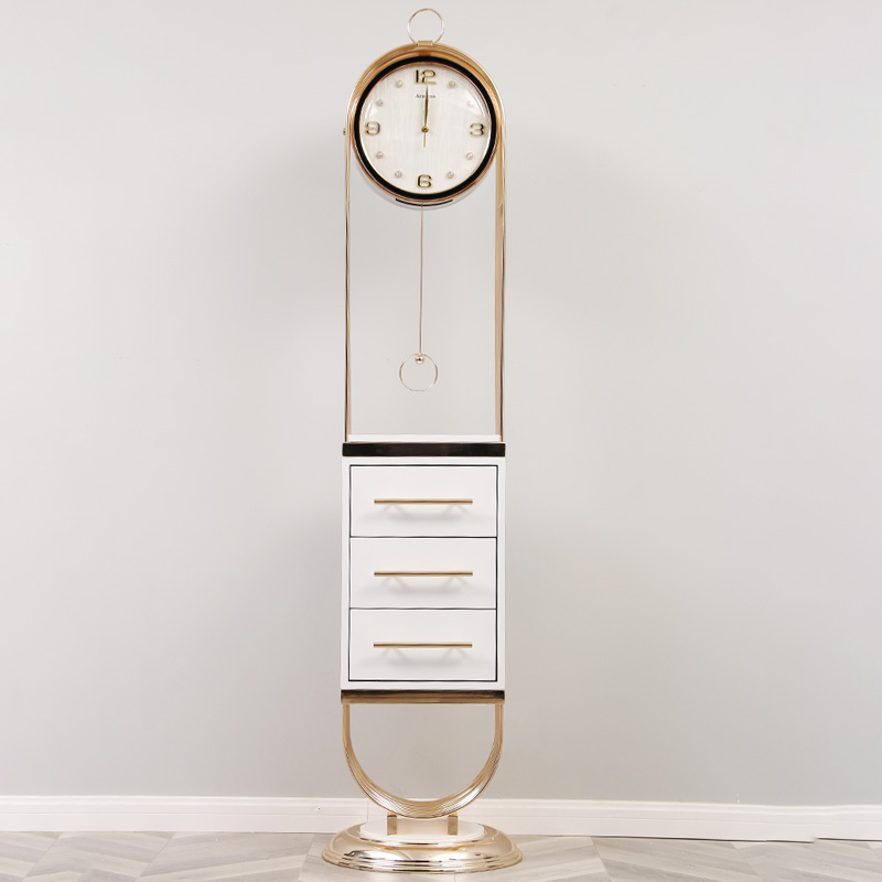现代轻奢落地钟客厅角柜电视柜旁边摆件时钟家用时尚个性座钟立钟