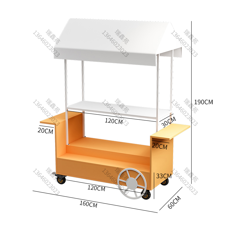 商场促销车移动手推售货车展示架花车超市摊位促销台摆摊小推车