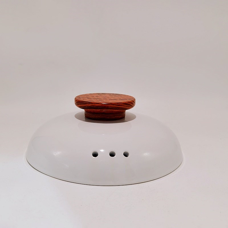 砂锅盖子陶瓷锅盖防溢防烫木橼提手圆形沙锅盖炖锅盖加厚白色锅盖