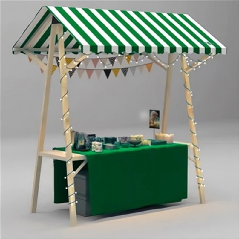 摆摊集市架子户外棚实木展示架实木促销花车移动可折叠集市摊位架