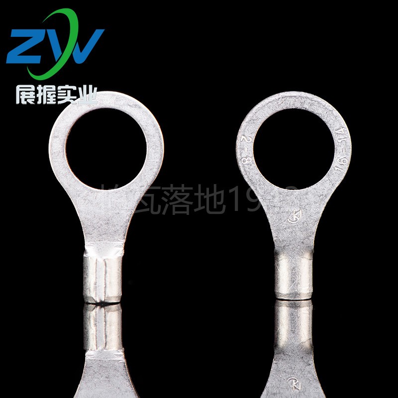 【国标A级】圆型裸端头RNB2-8 O型冷压接线端子紫铜焊接100只