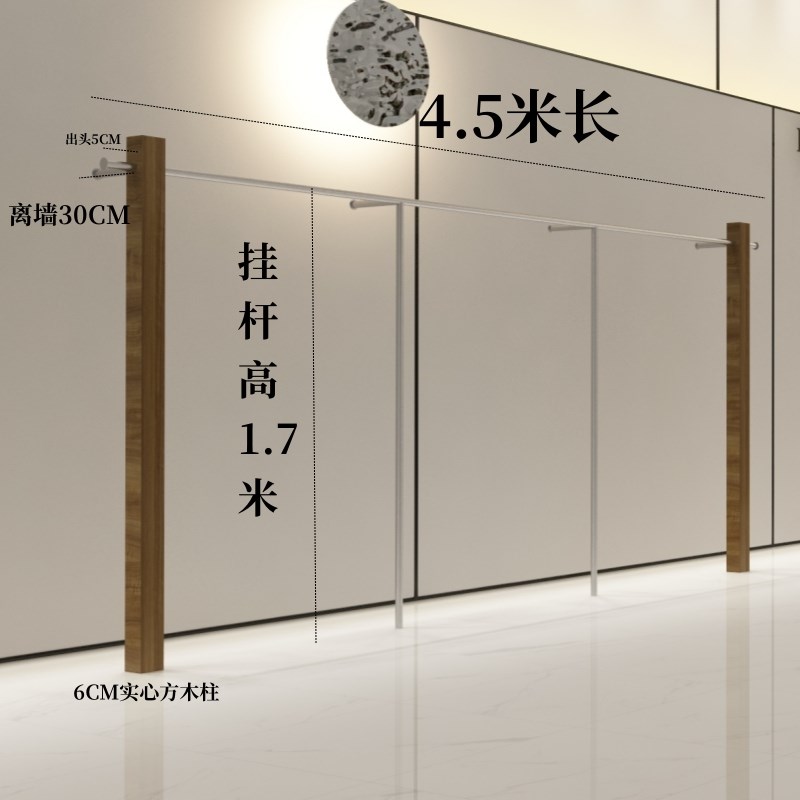 网红服装店展示架上墙挂胡桃实木女装店货架陈列货架子定制