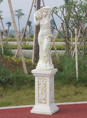 欧式花园别墅人物雕塑装饰摆件家居客厅阳台景观复古石膏艺术品