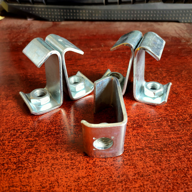 C型钢丝杆挂钩钢结构通风管道挂件牙条挂钩码吊钩吊卡架M8M10M12