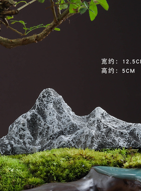 创意仿石头假山摆件花盆园艺鱼缸流水造景太湖山小型号装饰品配件