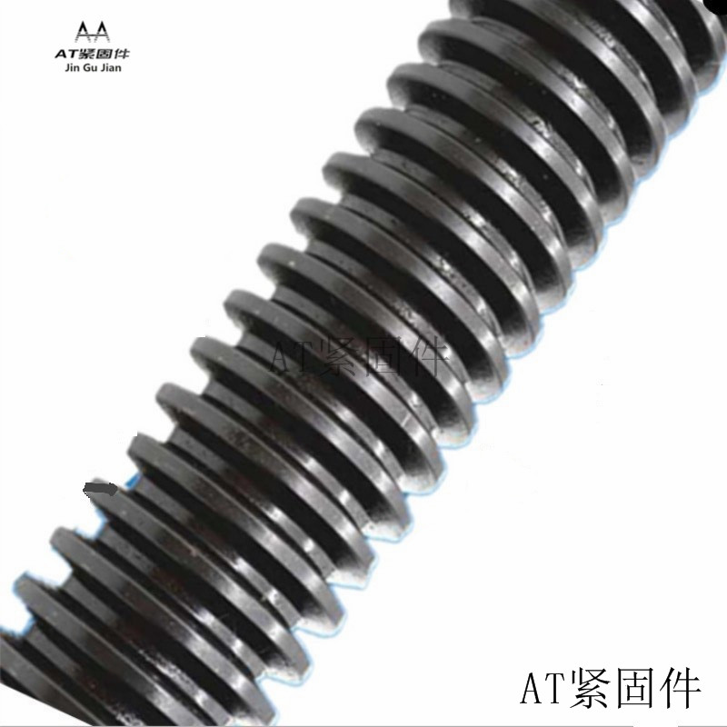 45号钢全牙梯形丝杆 T型丝杠方牙通丝螺杆 右旋粗牙螺柱 配套螺母
