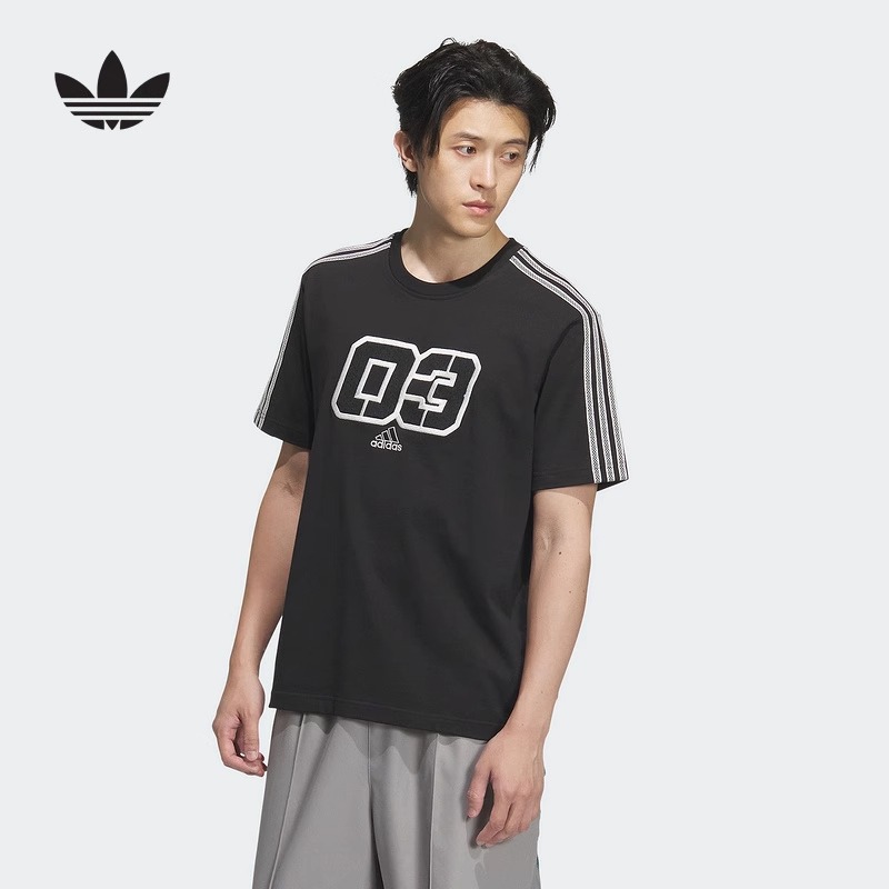 adidas阿迪达斯三叶草男篮球风2025夏GRAPHICS短袖T恤 JX2633