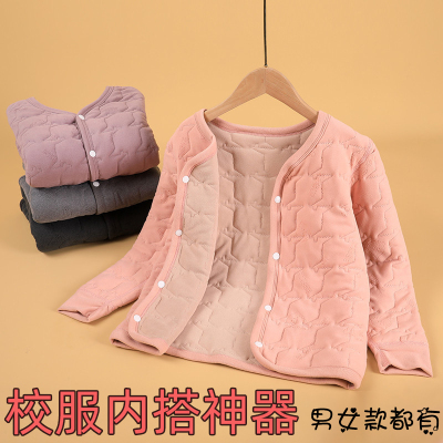 儿童内胆棉衣男童女童冬装内穿棉服中大童校服神器蚕丝保暖小棉袄