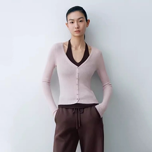 ariosec艾诺丝女神官方旗舰店2026春款假两件V领针织衫女BR801194