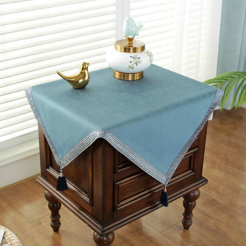 中式实木床头柜盖巾冰箱茶几